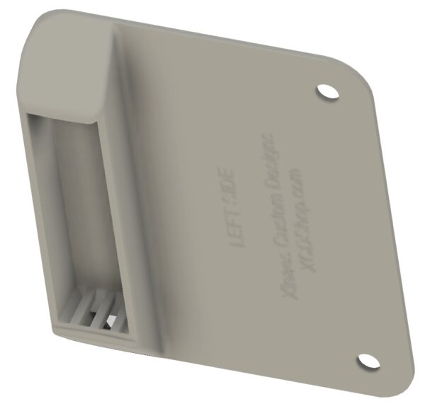 3D model of the license plate tool holder, interior bottom view